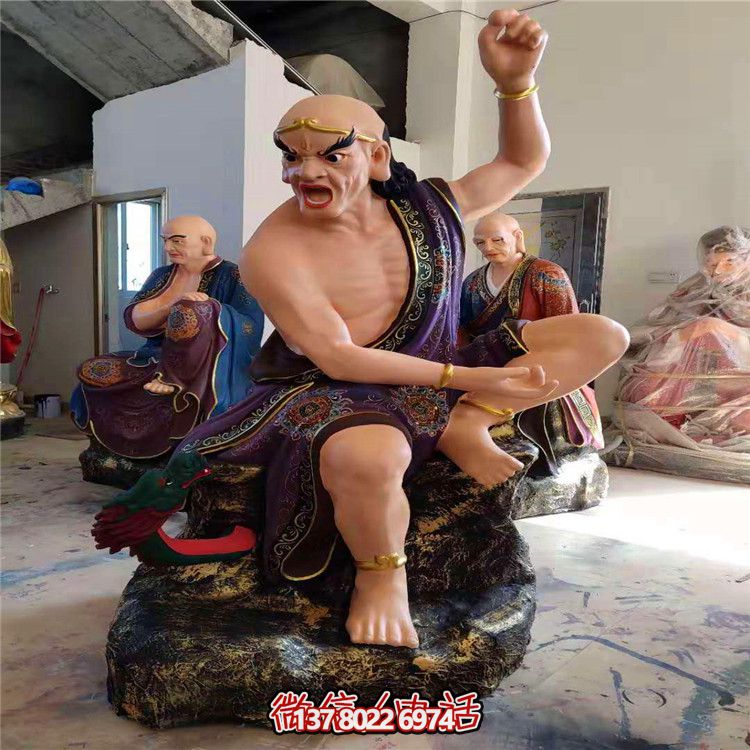 玻璃鋼十八羅漢彩繪雕塑，美麗神圣的景區(qū)裝飾