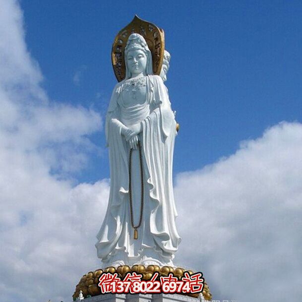 古老石雕觀音菩薩雕塑，景區大型面積景點