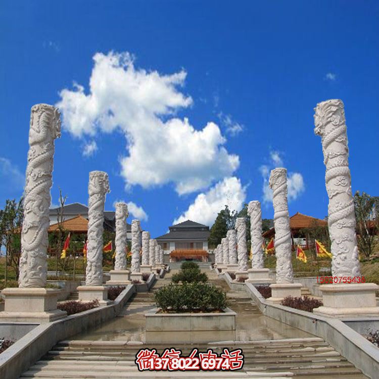漢白玉龍柱石雕，傳承中華園林文化精髓