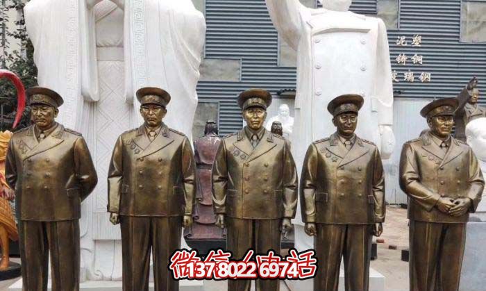 不銹鋼仿銅雕塑十大元帥雕像，精彩綻放在廣場(chǎng)