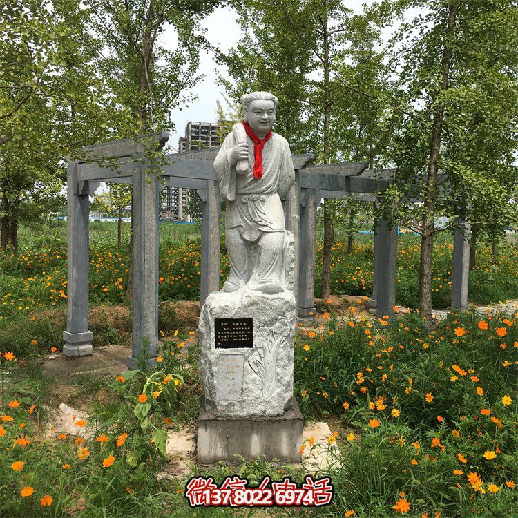 精美大理石石雕人物雕塑，增添園林美景