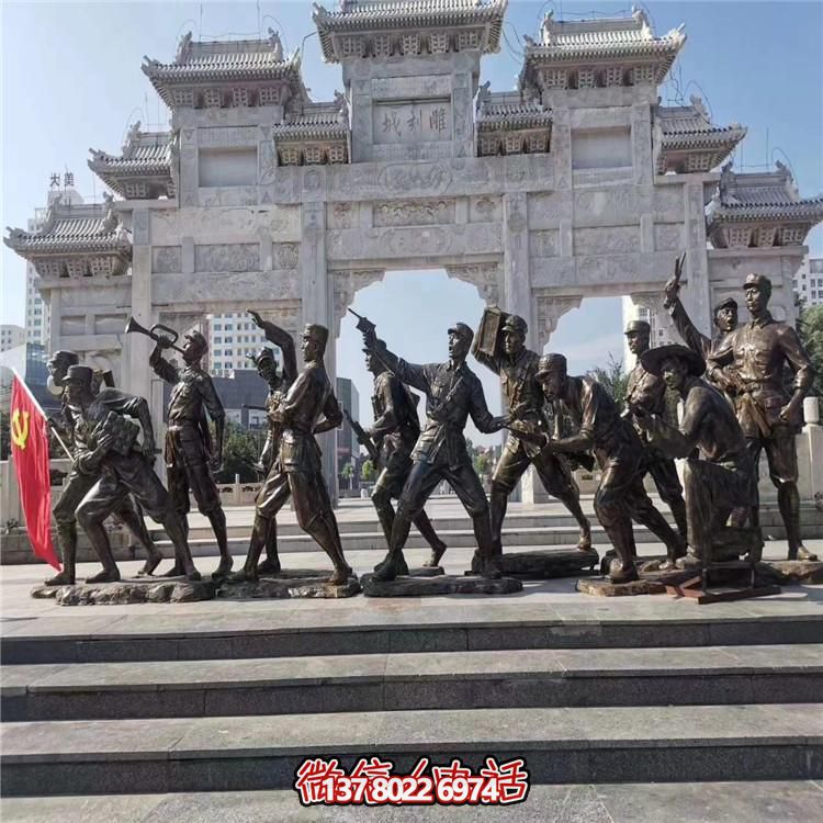 紅軍戰士仿銅雕塑——緬懷革命先輩，傳承紅色文化
