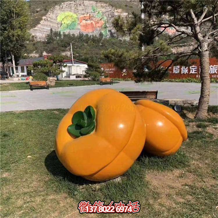 藝術品級仿真柿子雕塑，室外大型玻璃鋼裝飾園林