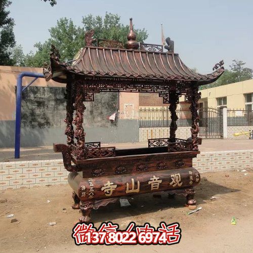 傳統中式香爐宗教雕塑，祈福上香