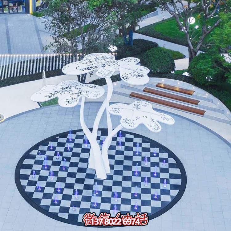 現(xiàn)代風(fēng)格不銹鋼鏤空樹(shù)雕塑景觀裝置