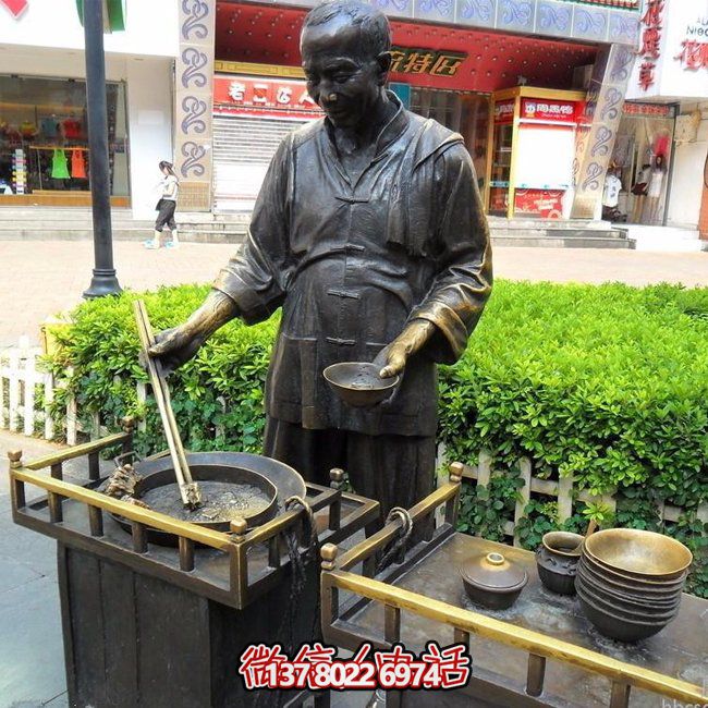 仿銅人物玻璃鋼小吃，給你無與倫比的景區體驗