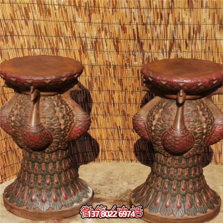 手工民俗精美青石孔雀花幾花架，打造寧?kù)o優(yōu)雅的庭院室內(nèi)擺件