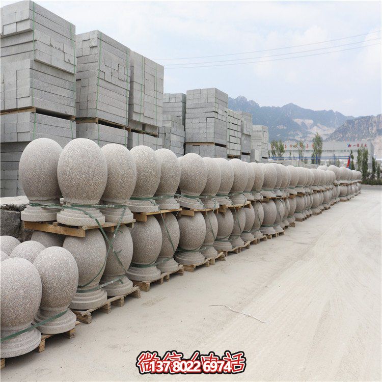 芝麻白花崗巖路障，安全擋車，雅觀景觀