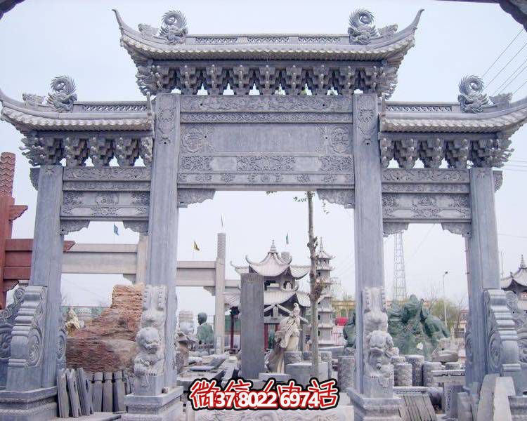 巨型鄉(xiāng)村戶(hù)外石雕牌坊雕塑