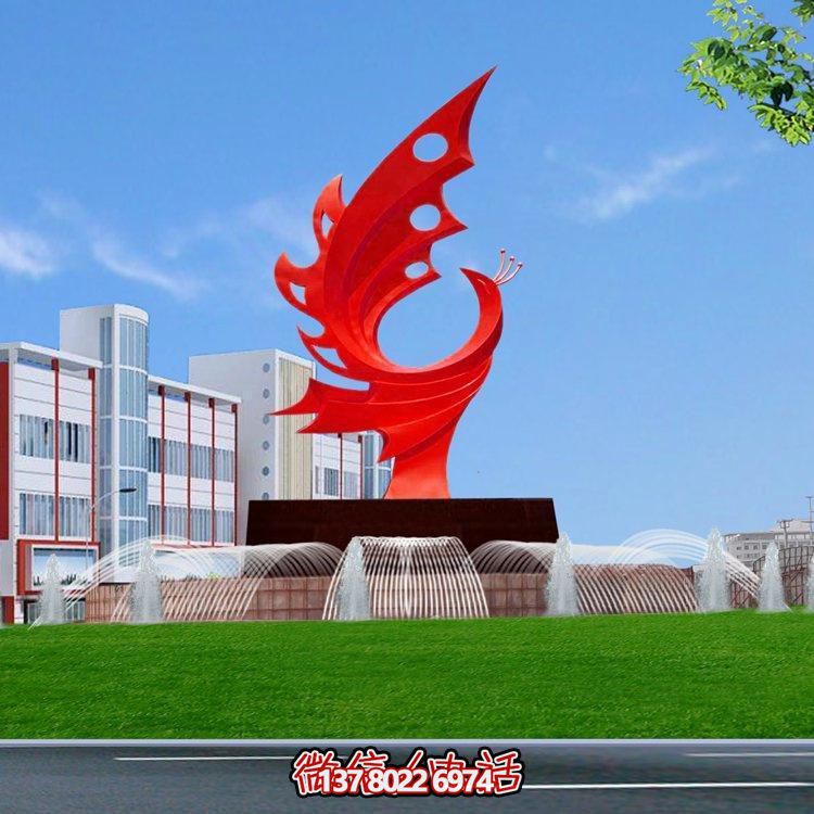 不銹鋼鳳凰標志擺件，凸顯企業形象