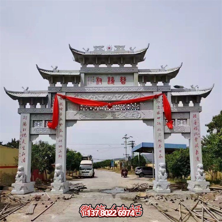 石雕牌坊景區(qū)公園石牌樓園林古建筑壁畫(huà)