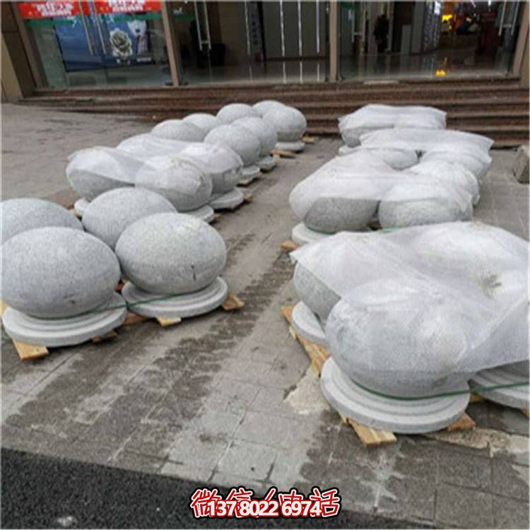 花崗巖芝麻白廣場道路交通擋車擋路阻車圓球、景觀石