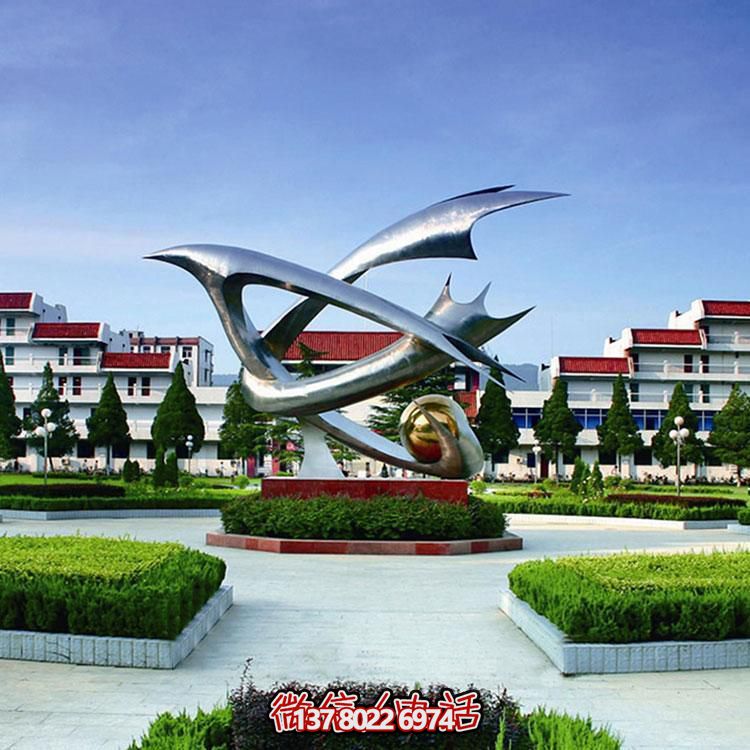 小區(qū)不銹鋼廣場中心大型異性景觀雕塑
