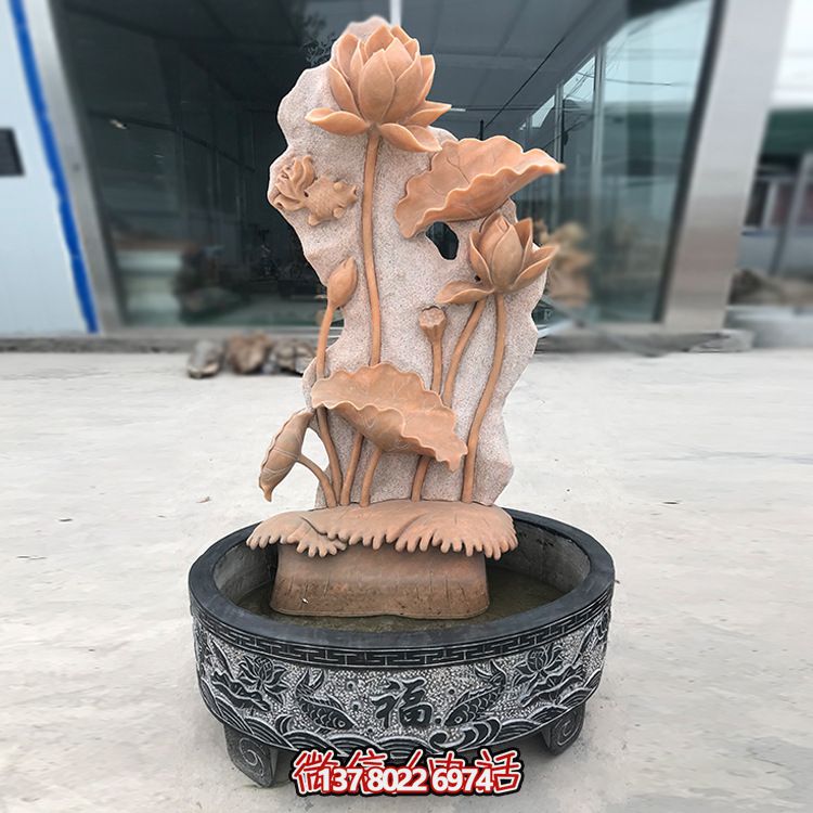 庭院創(chuàng)意晚霞紅石雕戶外園林?jǐn)[件缸雕塑 庭院創(chuàng)意晚霞紅石雕戶外園林?jǐn)[件缸雕塑