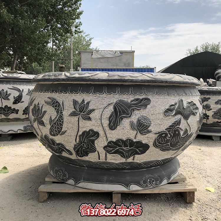 庭院仿古魚缸戶外擺件花盆雕塑 庭院仿古魚缸戶外擺件花盆雕塑