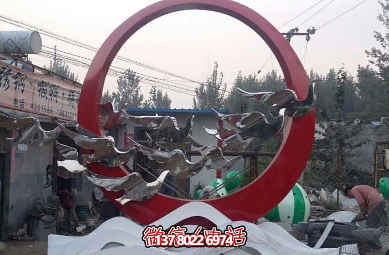 花園玻璃鋼彩繪銅鑄抽象個性飛翔鴿子雕塑 花園玻璃鋼彩繪銅鑄抽象個性飛翔鴿子雕塑