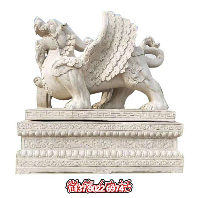 漢白玉優(yōu)質石材浮雕飛天貔貅瑞獸公司門口招財擺件
