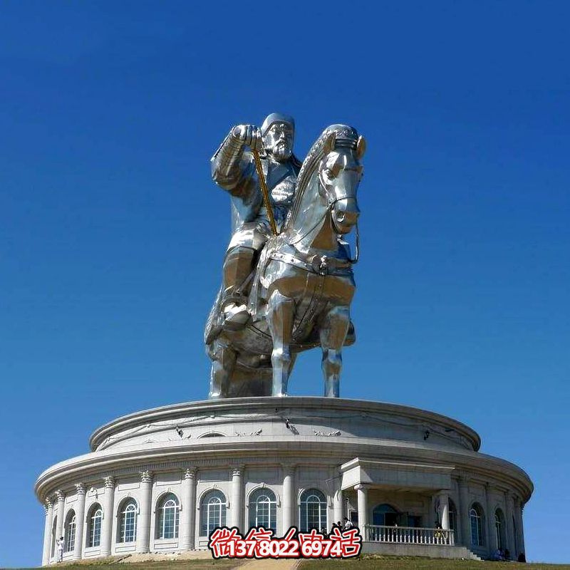 不銹鋼大型景區景點廣場人物成吉思汗雕塑 不銹鋼大型景區景點廣場人物成吉思汗雕塑
