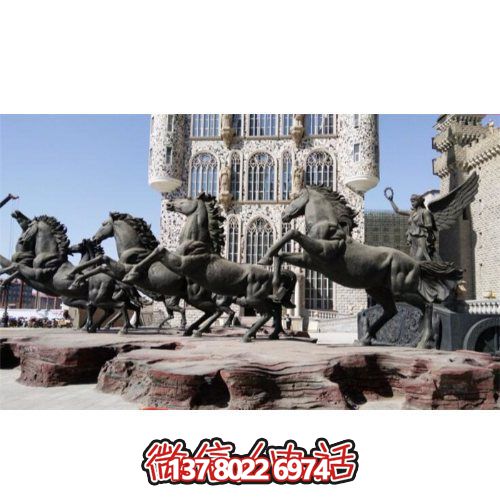 景區(qū)廣場(chǎng)擺放玻璃鋼仿銅阿波羅戰(zhàn)車(chē)雕像